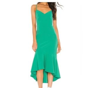 Bardot Greenlake Lisandra Ruffle Hem Mermaid Midi Dress